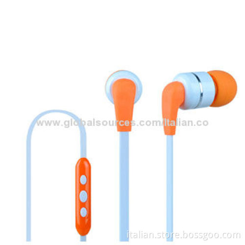 High Quality Flat Cable Earphones with Volume Control